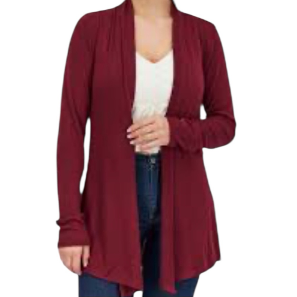 NWT Market & Spruce x Stitch Fix Burgundy Lightweight Open Cardigan Casual Comfy
